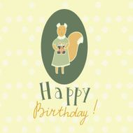 Adorable animals with presents Birthday party card N2