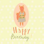 Adorable animals with presents Birthday party card N3