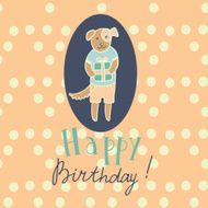 Adorable animals with presents Birthday party card N5