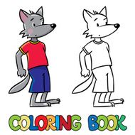 Little funny wolf Coloring book