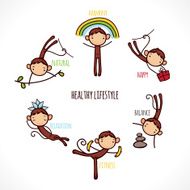 Funny monkey vector icons for design N6