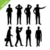 Actions of Business man silhouettes vector