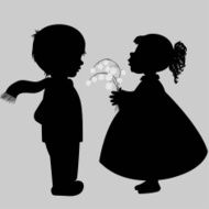 Cute kids silhouettes