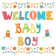 Welcome baby boy Baby boy arrival card shower