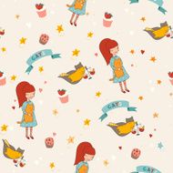 Seamless pattern cute animals vector illustration N2