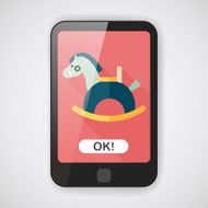 horse toy flat icon with long shadow eps10 N5