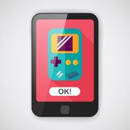 Handheld game flat icon with long shadow eps 10 N3