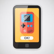 Handheld game flat icon with long shadow eps 10 N4