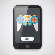 Handheld game flat icon with long shadow eps 10 N5
