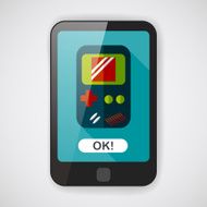 Handheld game flat icon with long shadow eps 10 N6