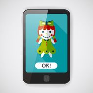 girl doll toy flat icon with long shadow eps 10 N8