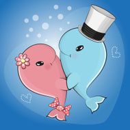 Cute cartoon whales