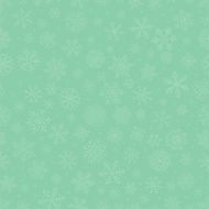 Green Subtle Winter Snow Flakes Doodle Seamless Background
