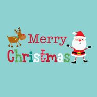 Christmas Card with Santa and Reindeer