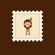 American Indian children stamp Thanksgiving day N2