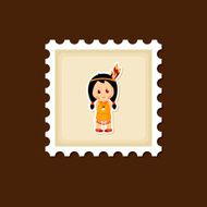 American Indian children stamp Thanksgiving day N5