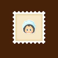 American Pilgrim children stamp Thanksgiving day N9