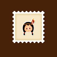 American Indian children stamp Thanksgiving day N8