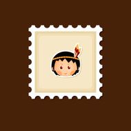 American Indian children stamp Thanksgiving day N9