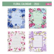 Floral Calendar 2016 with Vintage Flowers - January April N2