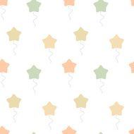 cartoon pastel flat star balloons seamless pattern background illustration