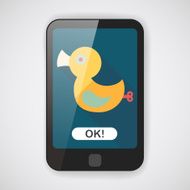 Duck toy flat icon with long shadow eps 10