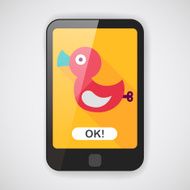 Duck toy flat icon with long shadow eps 10 N2