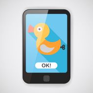Duck toy flat icon with long shadow eps 10 N3