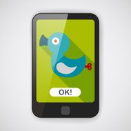 Duck toy flat icon with long shadow eps 10 N4