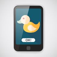 Duck toy flat icon with long shadow eps 10 N5