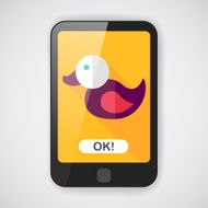 Duck toy flat icon with long shadow eps 10 N6