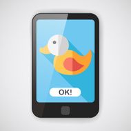 Duck toy flat icon with long shadow eps 10 N7