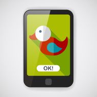 Duck toy flat icon with long shadow eps 10 N8