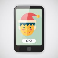 Christmas boy flat icon with long shadow eps10 N6