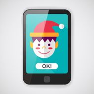 Christmas boy flat icon with long shadow eps10 N7
