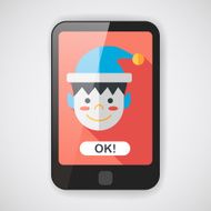 Christmas boy flat icon with long shadow eps10 N8