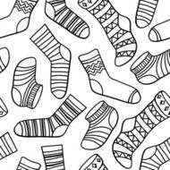 Vector seamless abstract pattern with socks N4