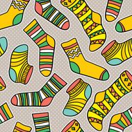 Vector seamless abstract pattern with socks N6