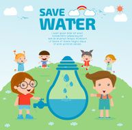 Kids for save water concept