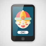Chinese New Year boy flat icon with long shadow eps10 N10