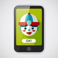 Chinese New Year boy flat icon with long shadow eps10 N12