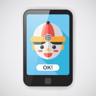 Chinese New Year boy flat icon with long shadow eps10 N13
