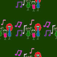 Colorful seamless pattern on blackboard