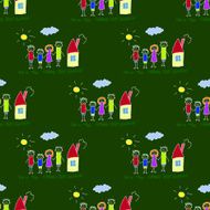Colorful seamless pattern on blackboard N5