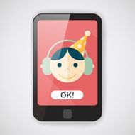 Birthday party boy flat icon with long shadow eps10 N6