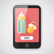 Baby bottle flat icon with long shadow EPS 10