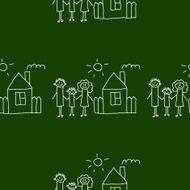 Blackboard School Seamless vector pattern N5