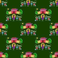 Colorful seamless pattern on blackboard N44