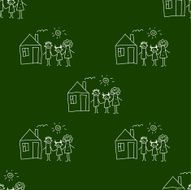 Blackboard School Seamless vector pattern N7