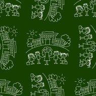 Blackboard School Seamless vector pattern N11